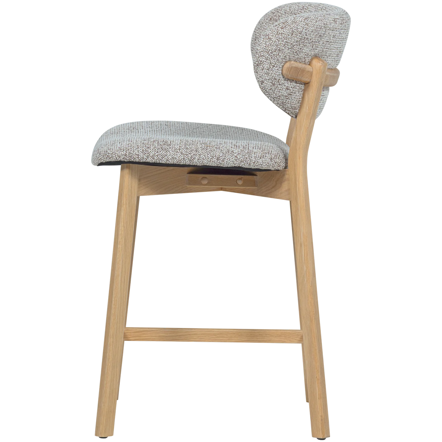 Barhocker UDAR SH 65 cm Eichengestell natur Melange Stoff