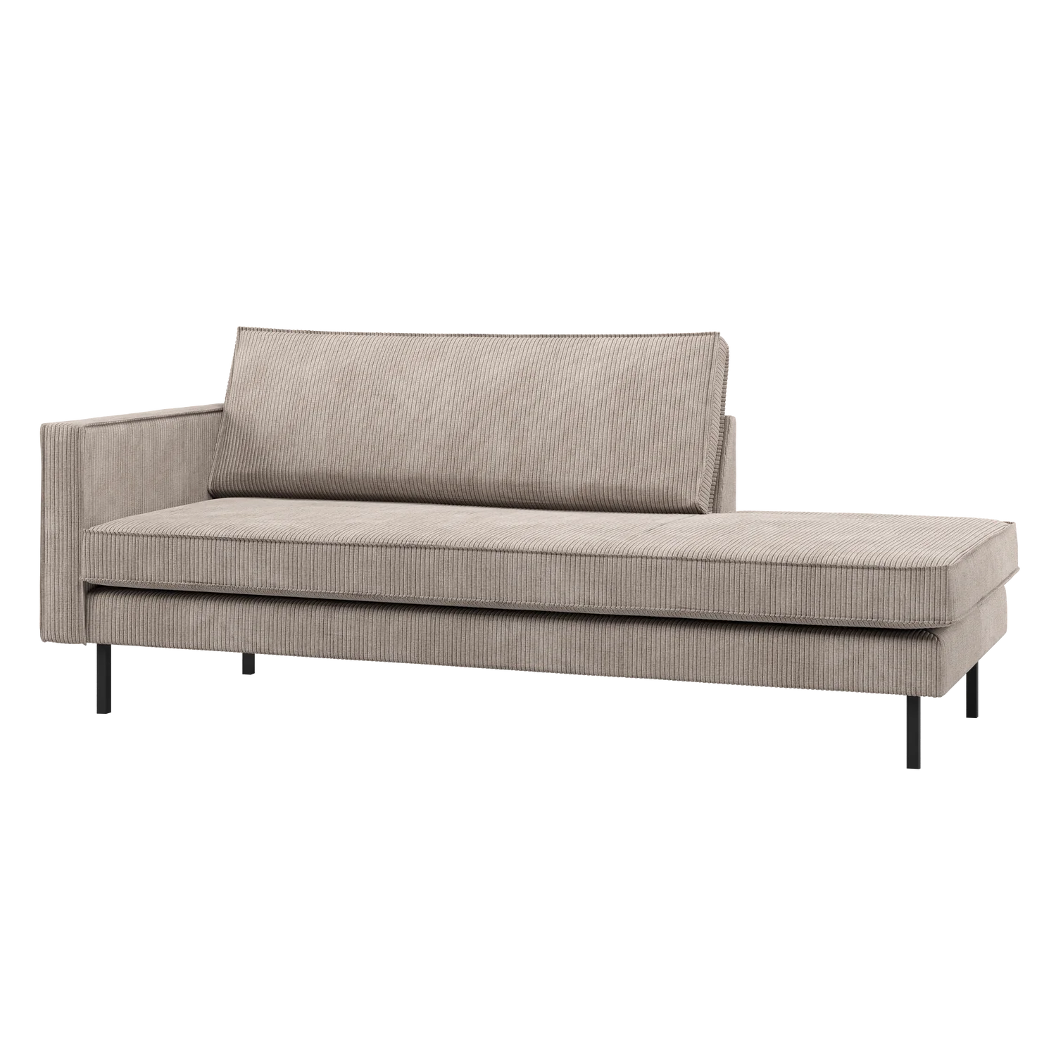 Sofa Chaiselongue RODEO Ripstoff dunkelsand Recamiere links Tagesbett
