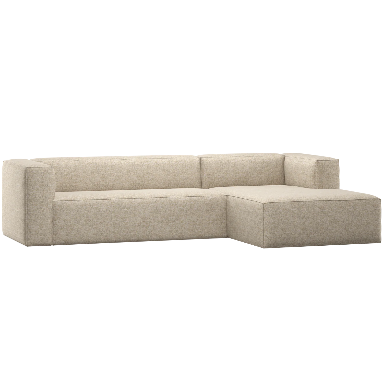 Ecksofa BEAN Melange beige Longchair rechts