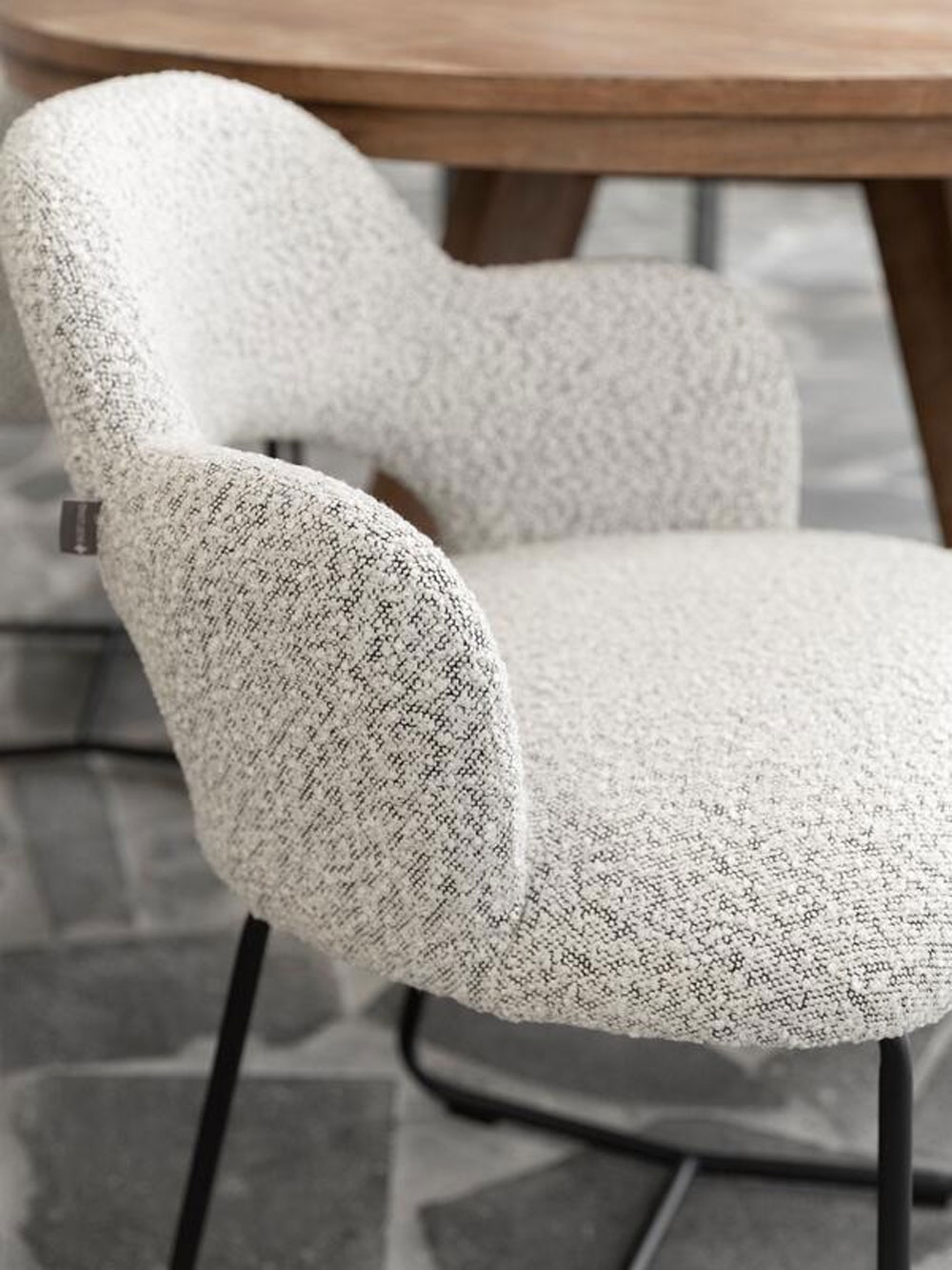 Esszimmerstuhl Vista Bouclé hellgrau Armlehnstuhl