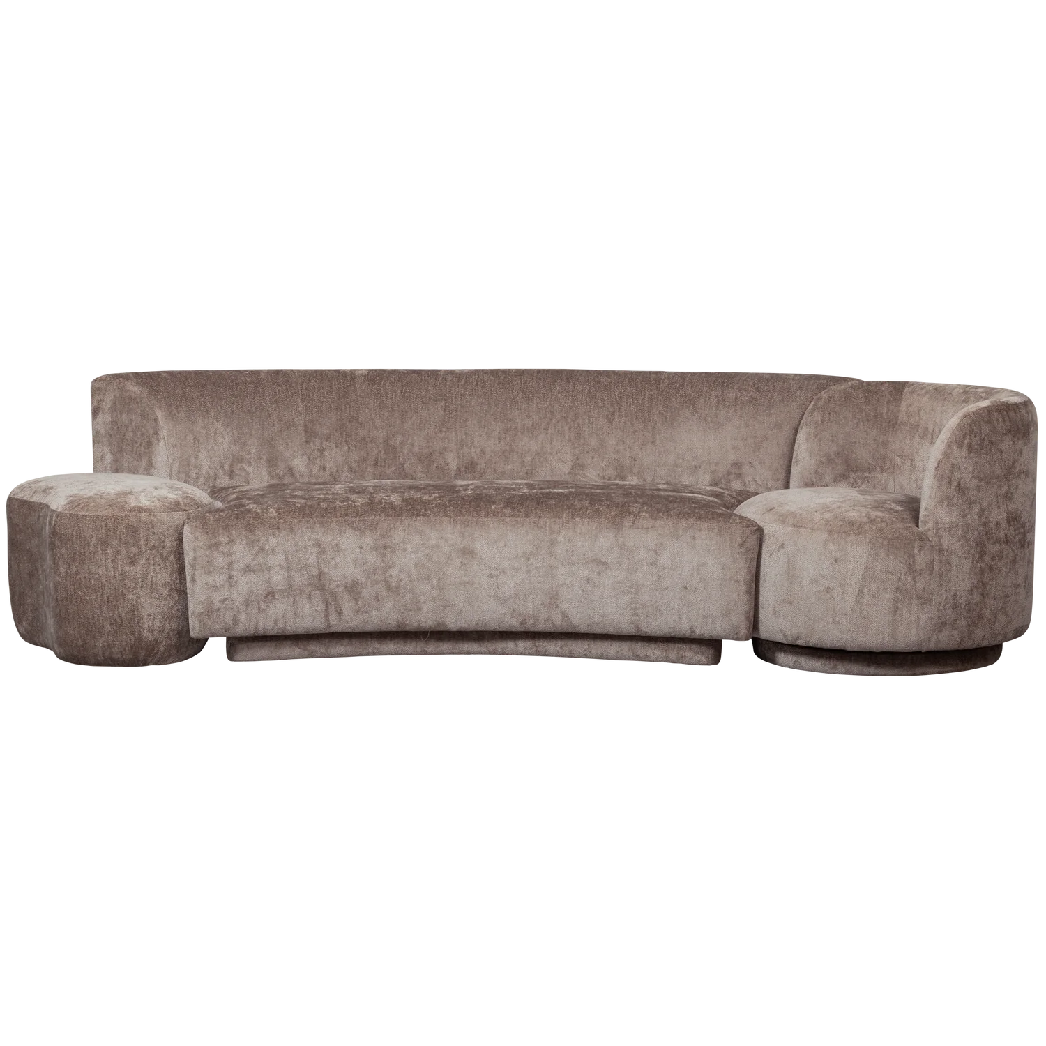 Couchgarnitur COMBI-POPULAR Sofa & modular Sessel Hocker Chenille taupe