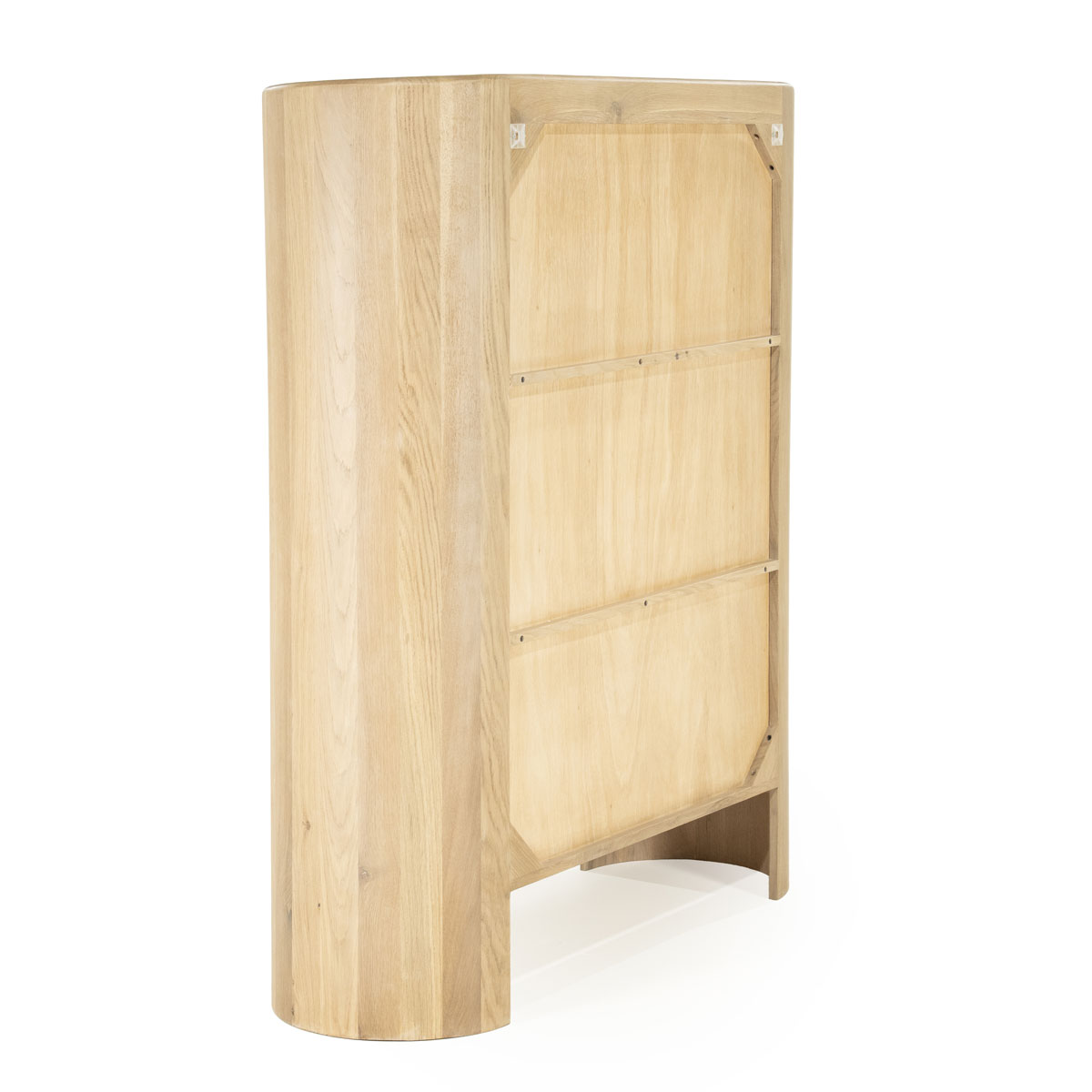 Highboard Don mit 2 Türen Eiche Holz Furnier hellbraun Marmor