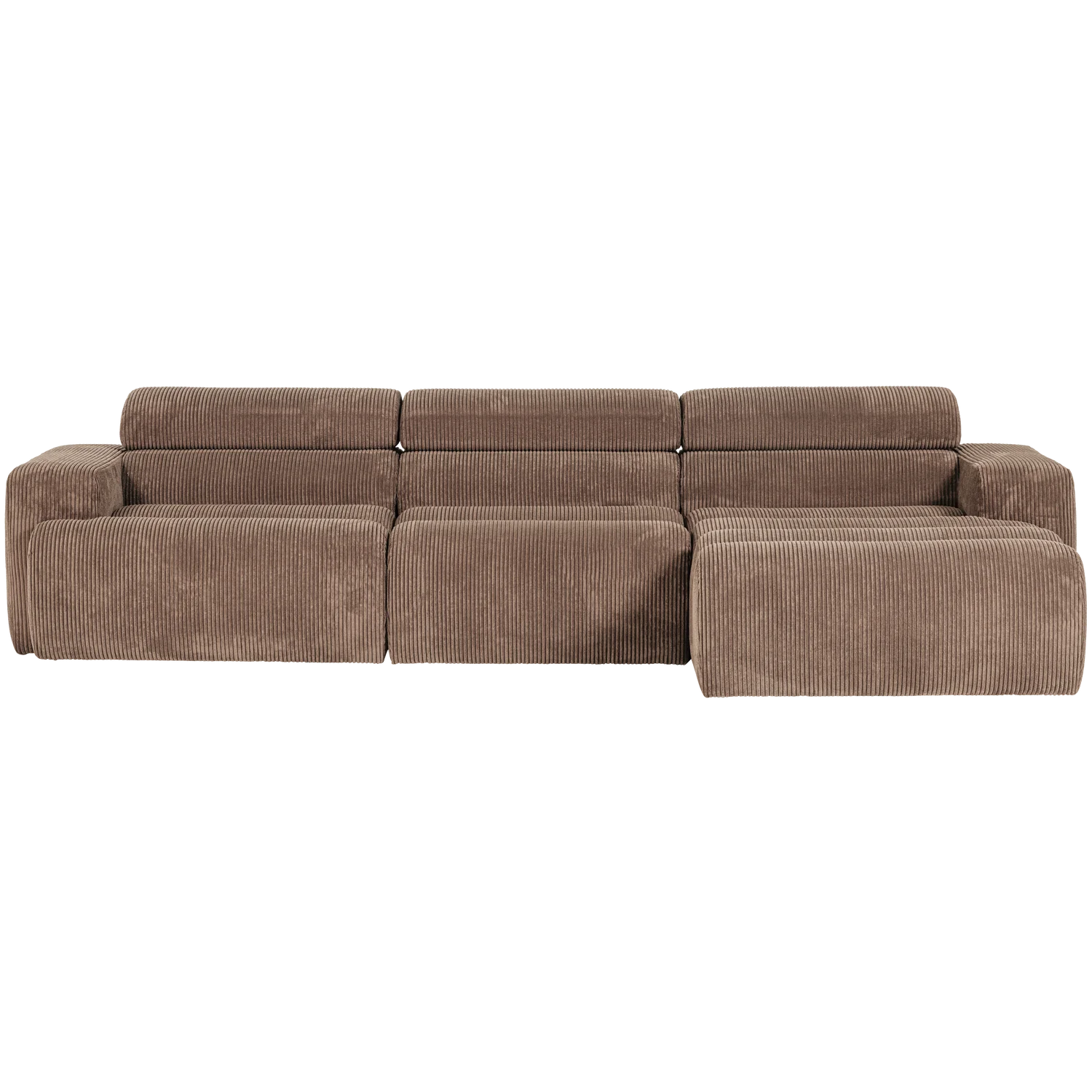 Ecksofa Sofa NOVI Bezug Rippstoff taupe Chaiselongue rechts