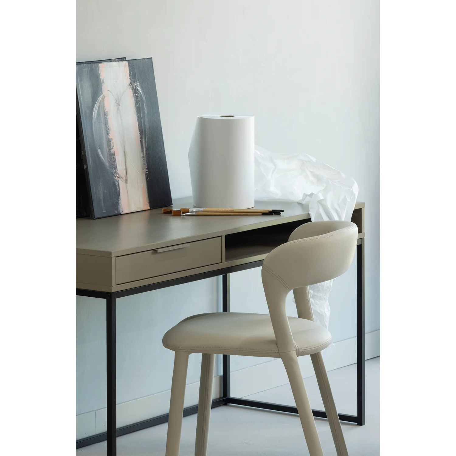 Esszimmerstuhl Stuhl NOBLE Kunstleder beige