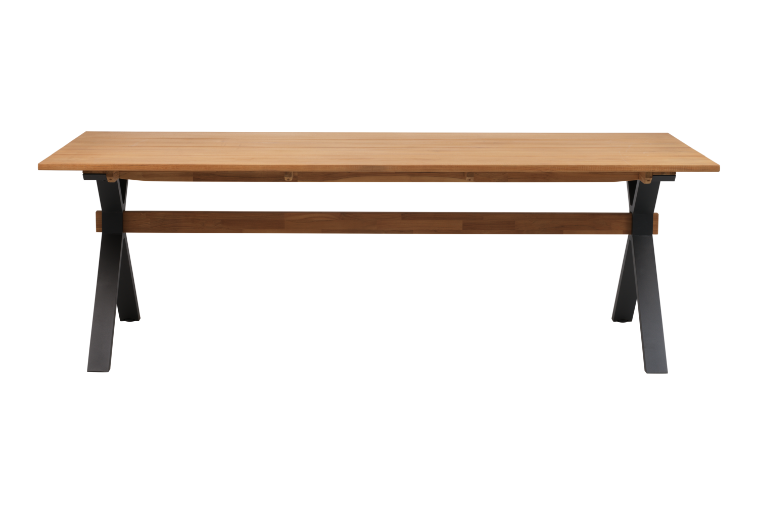 Gartentisch Mark 230 x 95 cm Aluminium Teakholz