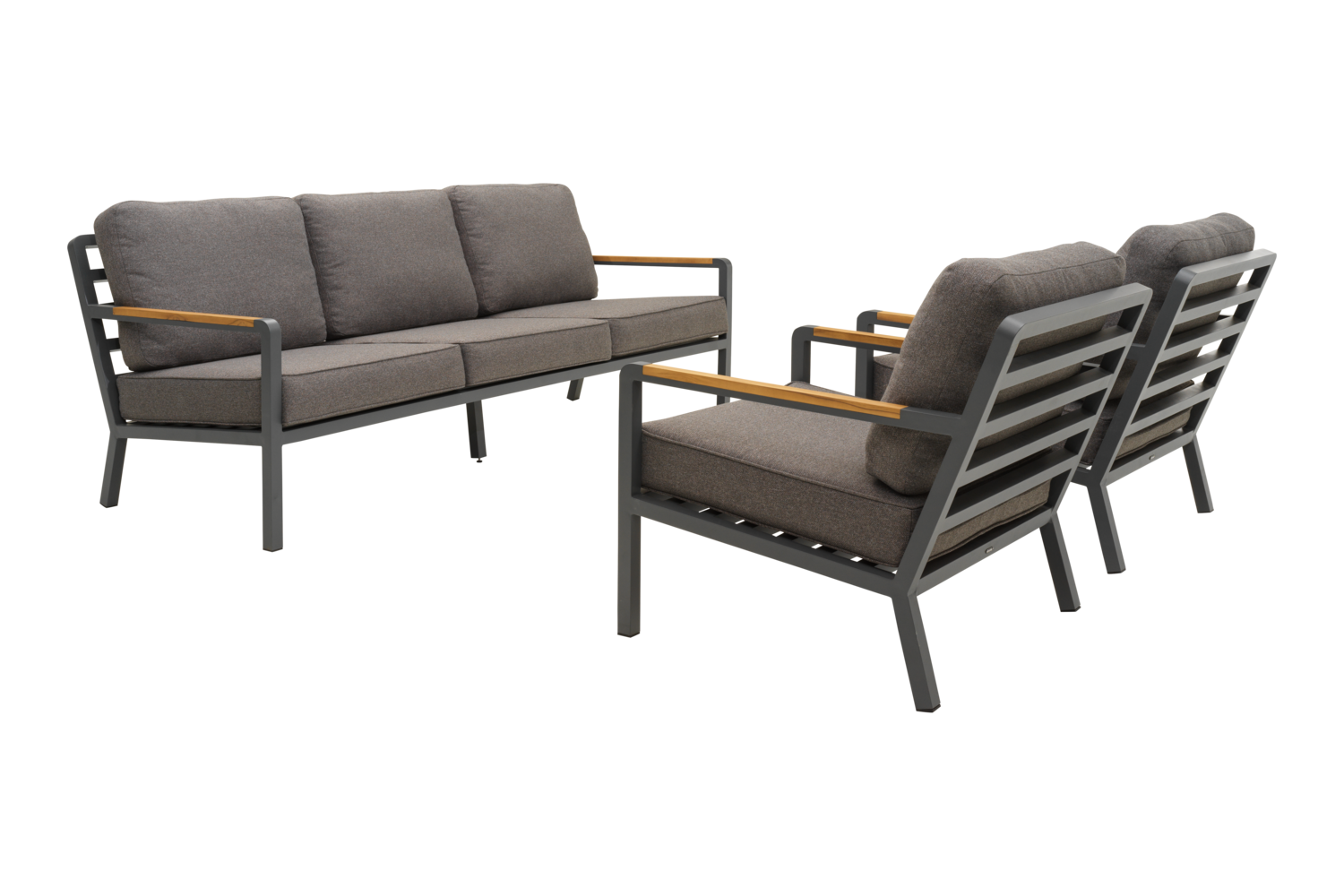 Garten Lounge Set Nova 3 Siter Sofa und 2 Sessel Aluminium anthrazit