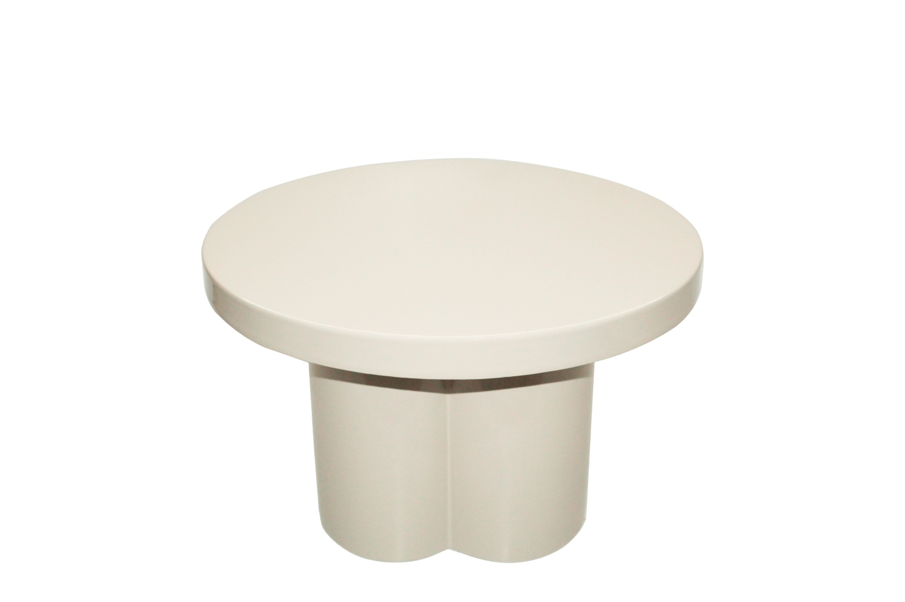 Couchtisch Noa rund Ø 56 cm Metall Off White Anstelltisch Sofatisch Beistelltisch