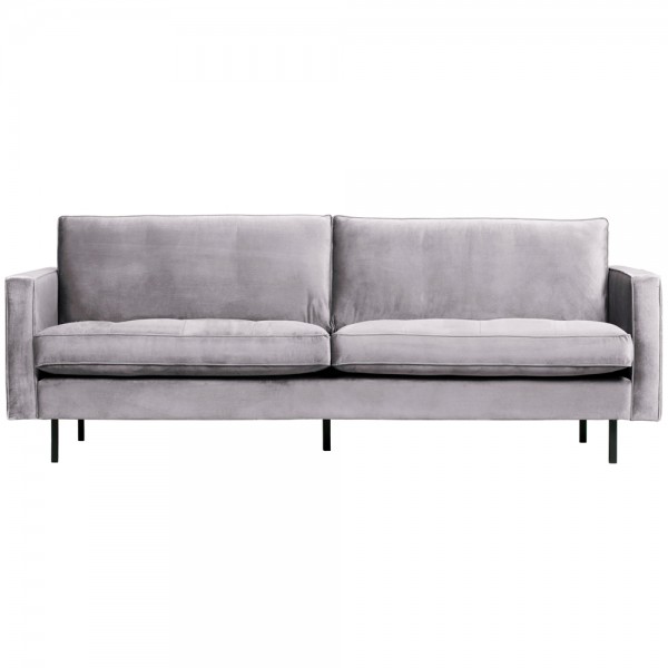 2,5 Sitzer Sofa Rodeo Classic Samt hellgrau Couch Loungesofa Couchgarnitur