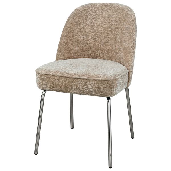 Esszimmerstuhl Vogue Chromebeine 3D Chenille sand