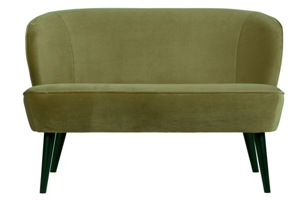 woood kleines 2 Sitzer Sofa SARA 110 cm Samt armygrün