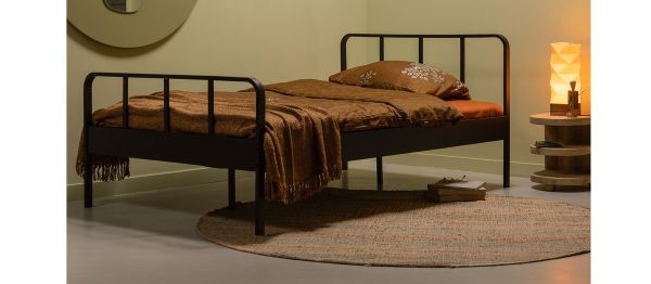 Einzelbett Mees schwarz 200 x 120 cm Metallbett Bett