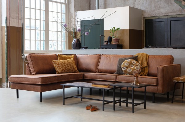 Ecksofa Rodeo recyceltes Leder Cognac