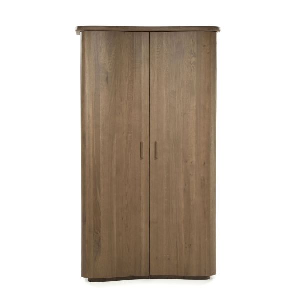Highboard Josh mit 2 Türen Eiche Holz Furnier dunkelbraun