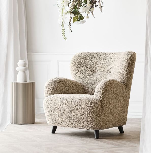 Sessel ALVA Kuschelsessel natur beige kuscheliger Stoff