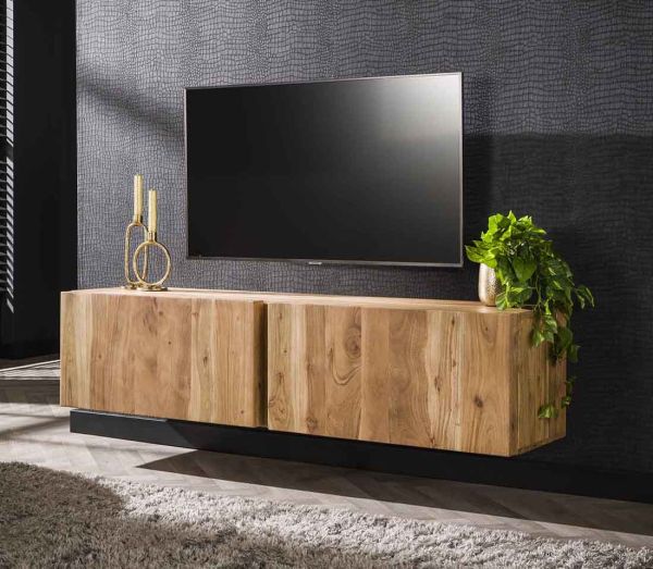 Hänge TV Möbel Lowboard MADRO schwebend 150 cm aus Akazienholz