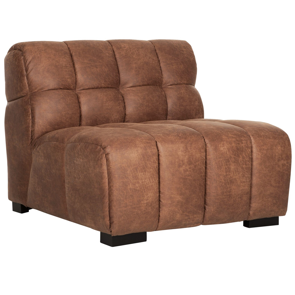Loveseat Sessel Waves Leder Cognac Loungesessel Clubsessel
