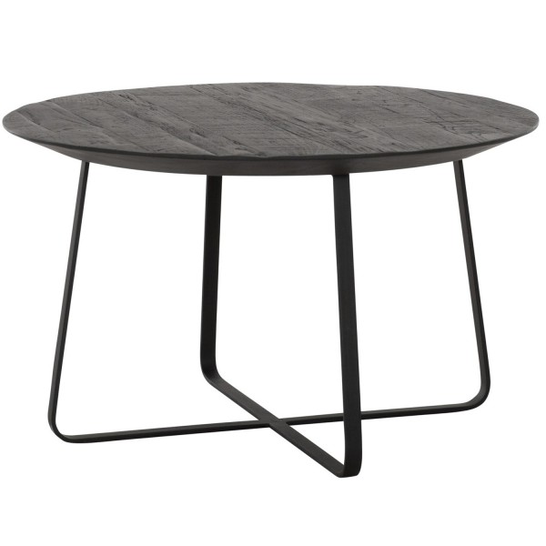 DTP Home Beistelltisch Neptunes Ø 60 cm schwarz Anstelltisch Kaffeetisch Massivholz Metall