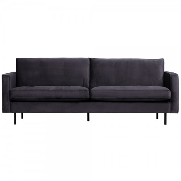 2,5 Sitzer Sofa Rodeo Classic Samt dunkelgrau Couch Loungesofa Couchgarnitur