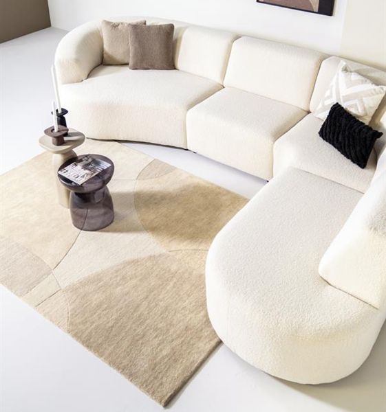 Teppich Neo 290 x 190 cm beige Baumwolle Carpet