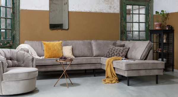 BePureHome Ecksofa Rodeo Elefantenhaut grau