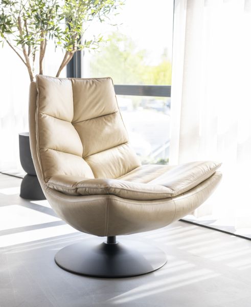 Sessel Relaxsessel Sven Boho Leder beige Drehsessel