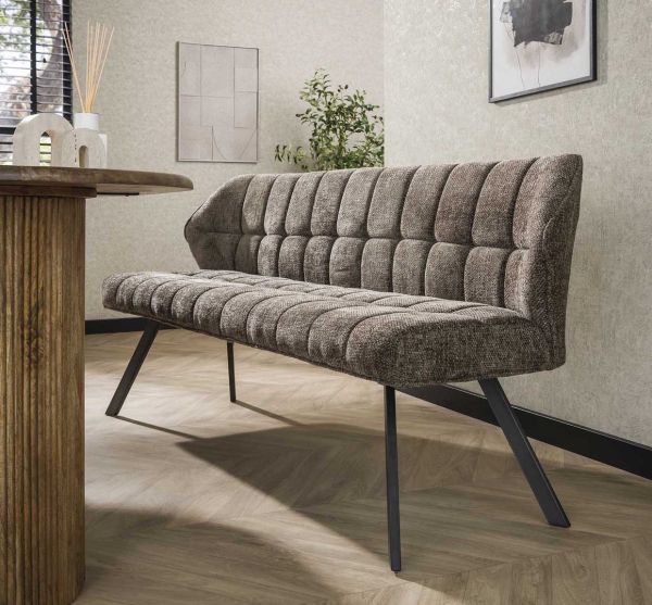 Esstischbank FINO 180 cm weiches Chenille taupe