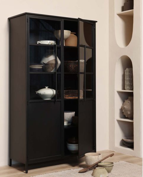 Industrie Vitrine Exhibit H 170 cm Metall schwarz | Maison ESTO Ihr großer  Möbel Online-Shop | Vitrinenschränke