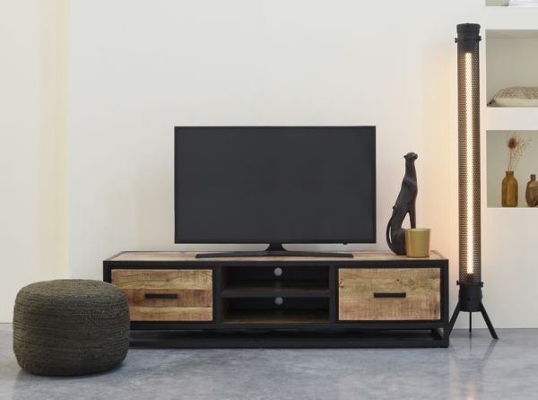 TV Möbel Nero 160 cm Mango Massivholz Lowboard