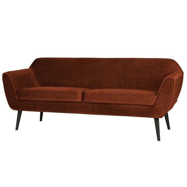 woood 2,5 Sitzer Sofa Rocco Samt rostfarben