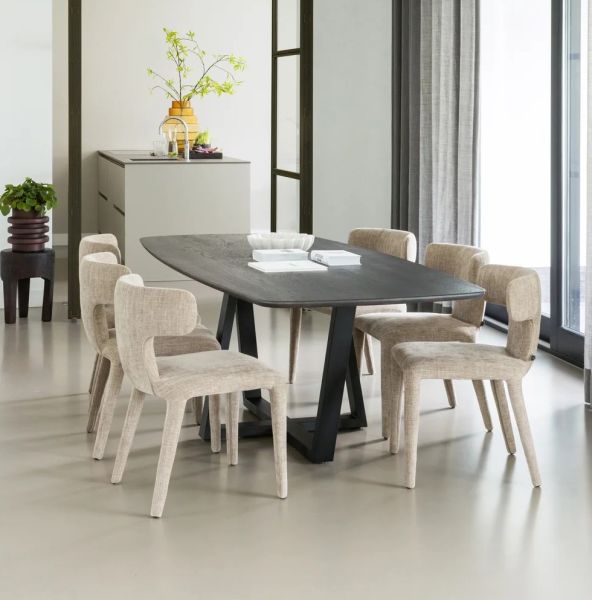 woood Esstisch DÄNISCH 220 x 100 cm oval Eiche massiv braun
