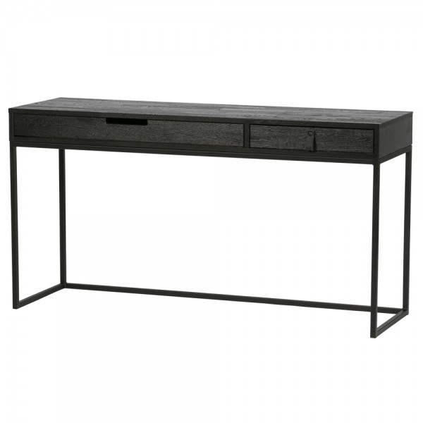 Schreibtisch Silas 140 x 44 cm Eiche Metall schwarz