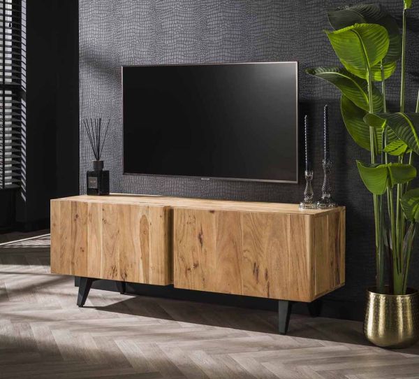TV Möbel Lowboard MADRO 135 cm aus Akazienholz