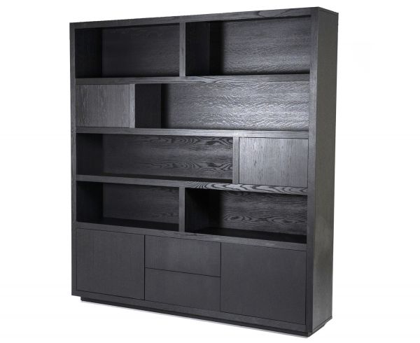 Schrank Bücherschrank Helsinki B 200 cm schwarz Eiche