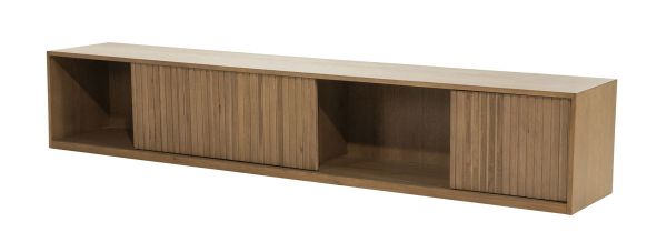 TV Möbel Lowboard Milo 240 cm Eiche Furnier dunkelbraun