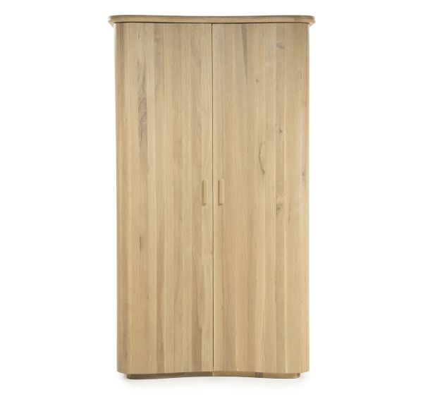 Highboard Josh mit 2 Türen Eiche Holz Furnier hellbraun
