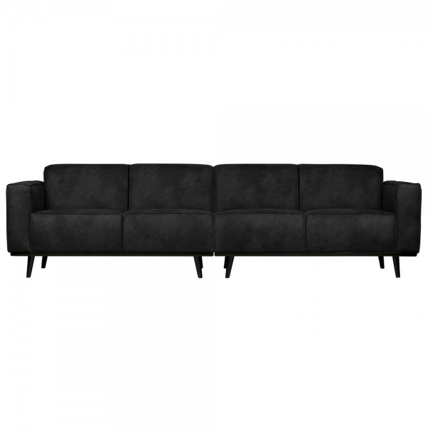 4 Sitzer Sofa STATEMENT Wildlederimitat schwarz Couch Garnitur Couchgarnitur