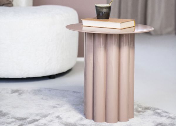 Beistelltisch Olympa Ø 43 cm Metall altpink