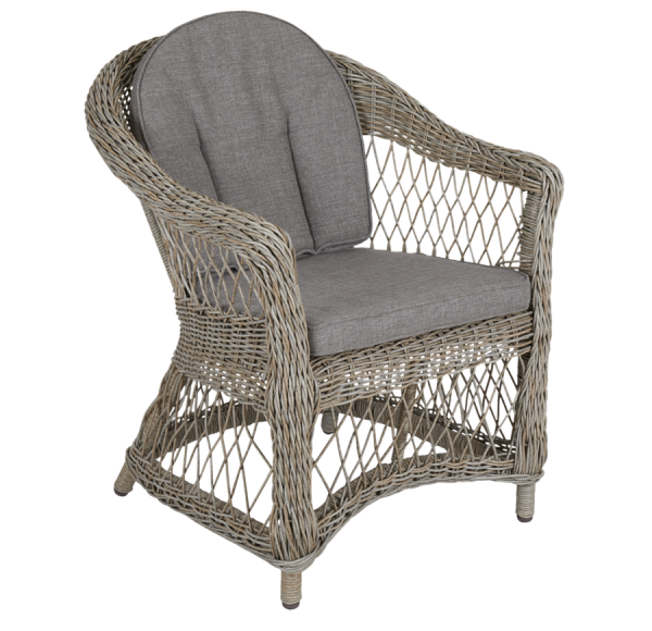 2er Set Kamomill Gartenstuhl Gartensessel Beige incl. Kissen