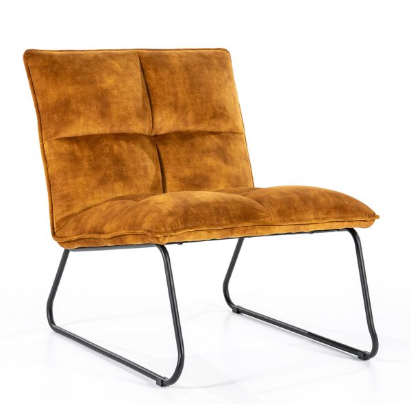 Lounge Chair Sessel Ruby ocker Samt Velvet