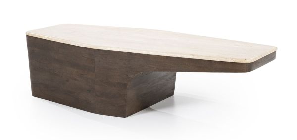 Couchtisch Luna 128 x 63 cm Mangoholz Travetin