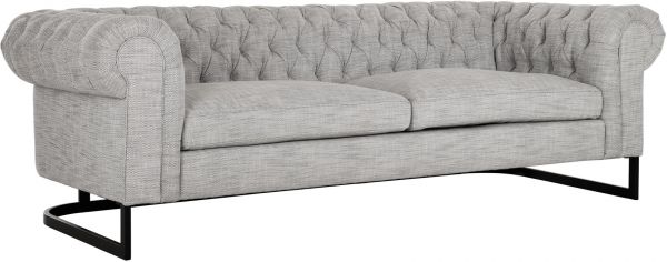 3 Sitzer Sofa Revolution Chesterfield hellgrau 238 cm