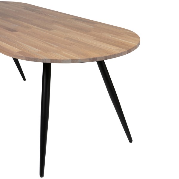 woood Tischplatte Tablo oval 220 x 90 cm Eiche geölt grau