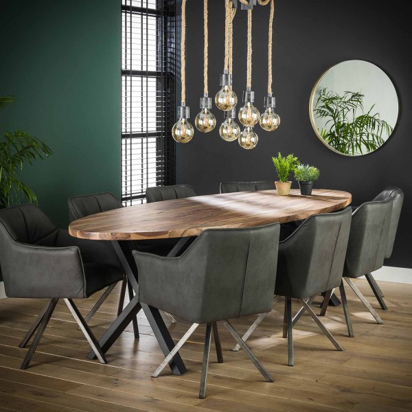 Esstisch DANTONA 270 x 110 cm oval SAJA Holz