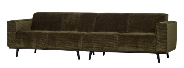 BePureHome 4 Sitzer Sofa Statement Rib Cord warmgrün Couch