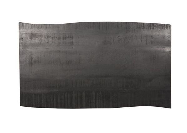 Tischplatte 120 x 70 cm Mango Massivholz schwarz Baumkante