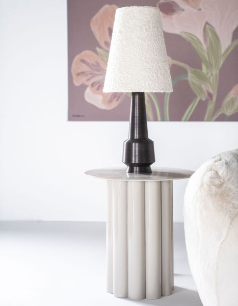Beistelltisch Olympa Ø 43 cm Metall beige