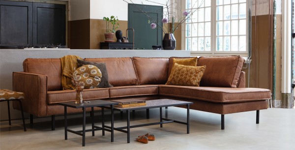 Ecksofa Rodeo recyceltes Leder cognac Sofa