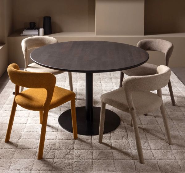 Esstisch Tablo Ø 120 cm rund Eiche massiv braun