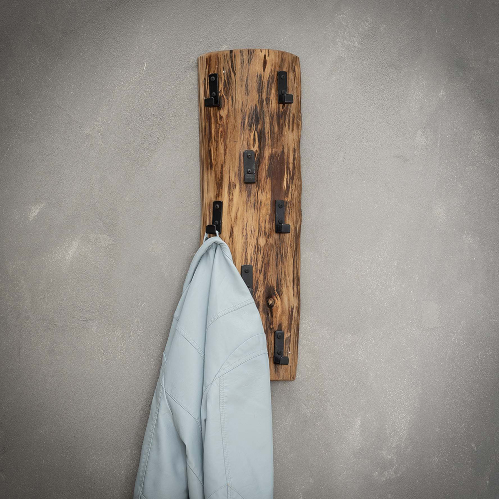 seidenmatt lakiert Natürliche Optik Breite: 41 cm Sossai® Wandgarderobe aus Holz Hakenleiste mit 4 Garderobenhaken HG1 hochwertiges Kiefernholz 