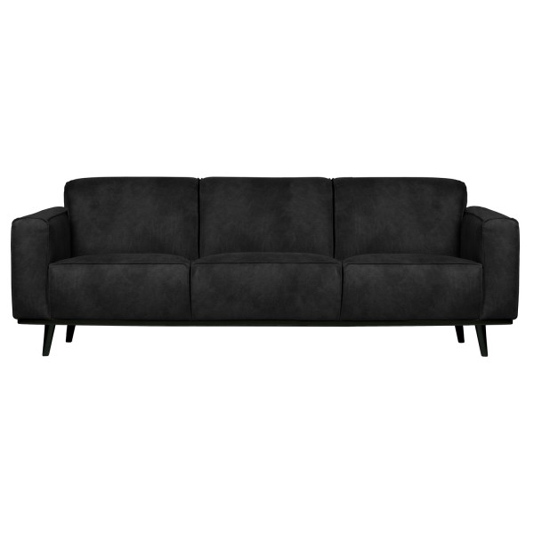 BePureHome 3 Sitzer Sofa STATEMENT Wildlederimitat schwarz Couch Garnitur Couchgarnitur